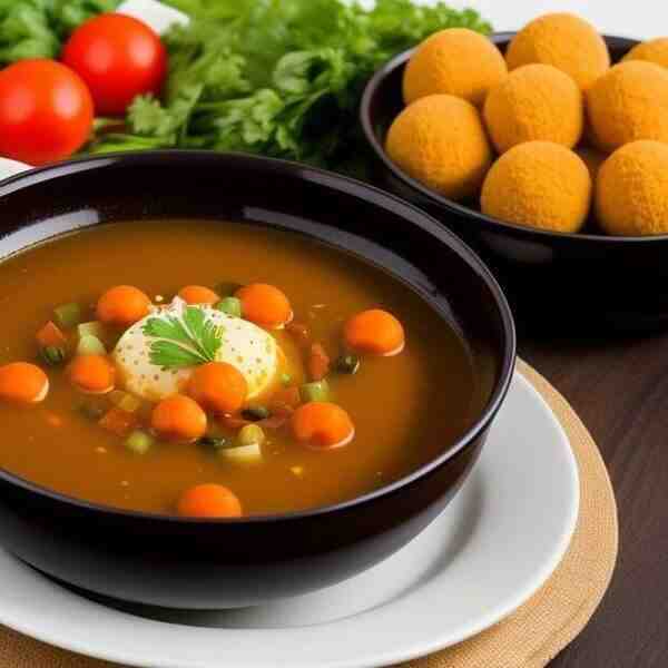 Овощной суп с сырными шариками